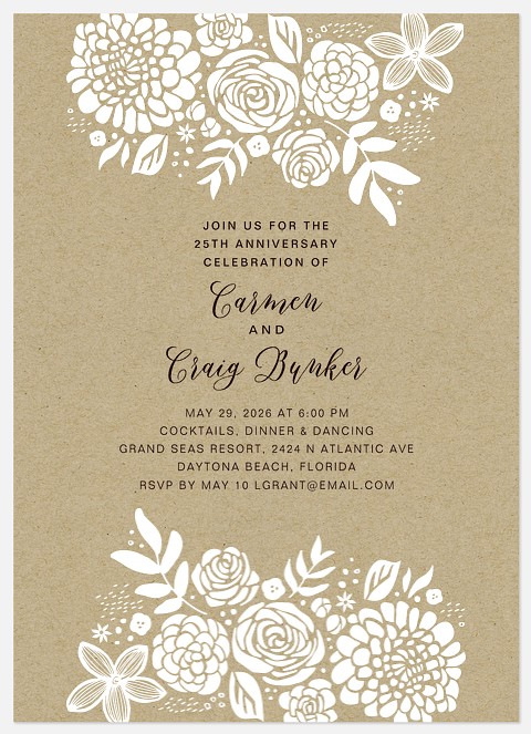 Rustic Kraft Anniversary Invitations