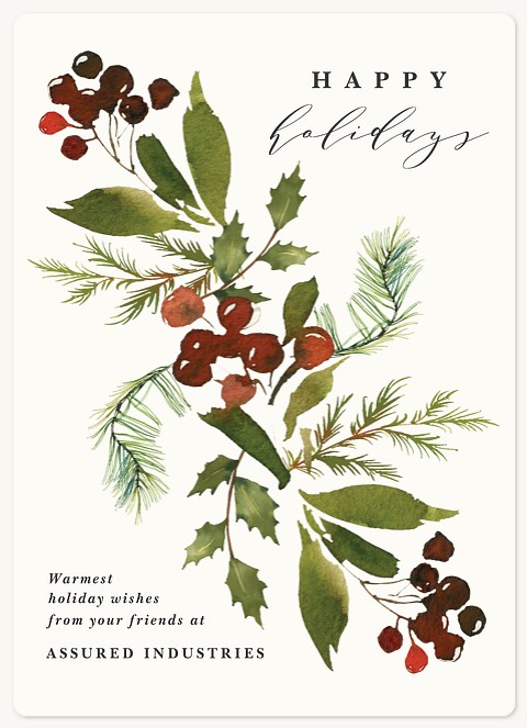 Painterly Berries Holiday & Christmas Magnet Cards