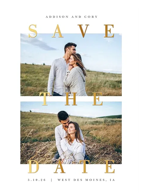 Modern Duo Save the Date Cards