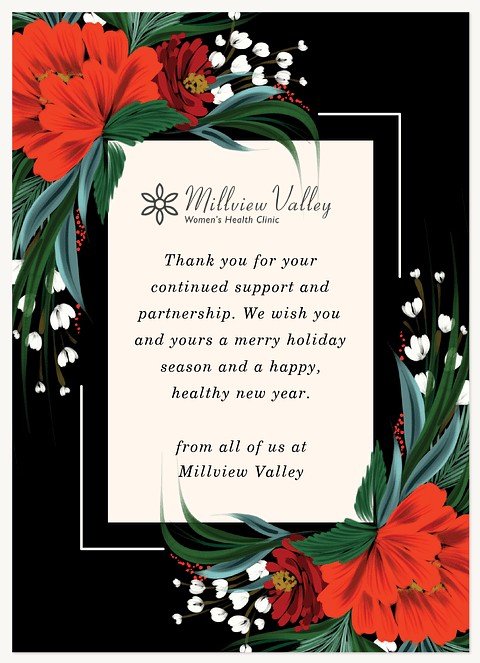 Winter Flowers Business Holiday Cards