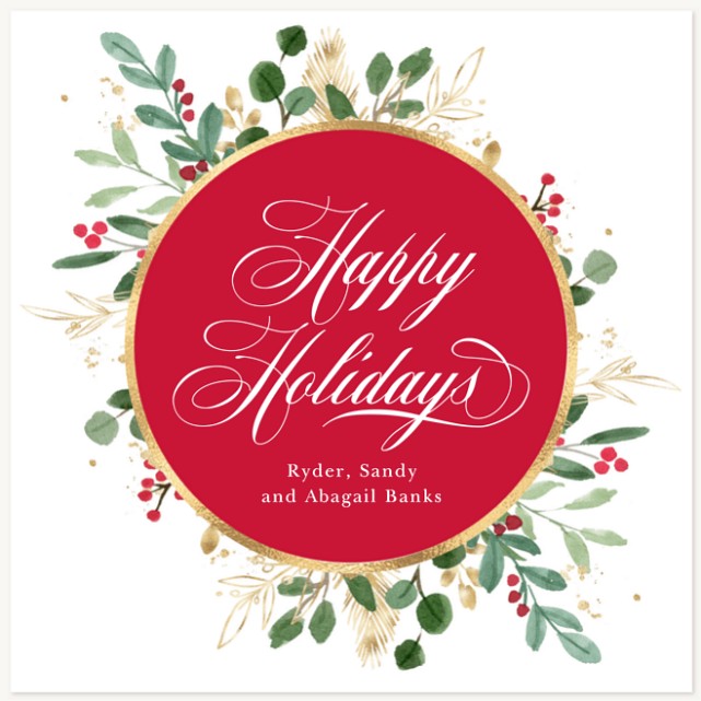Delicate Wreath Photo Holiday Cards