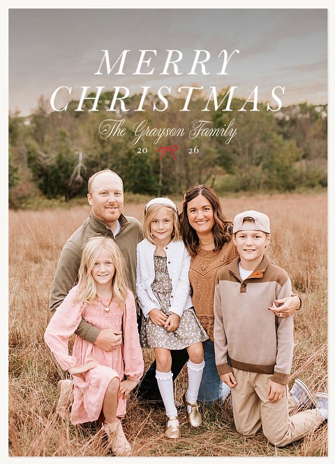 Little Red Bow Personalized Holiday Cards