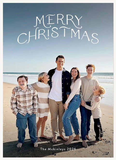 Curved Lettering Personalized Holiday Cards