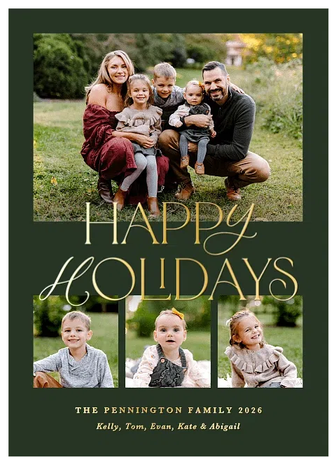 Merry Mixed Type Personalized Holiday Cards