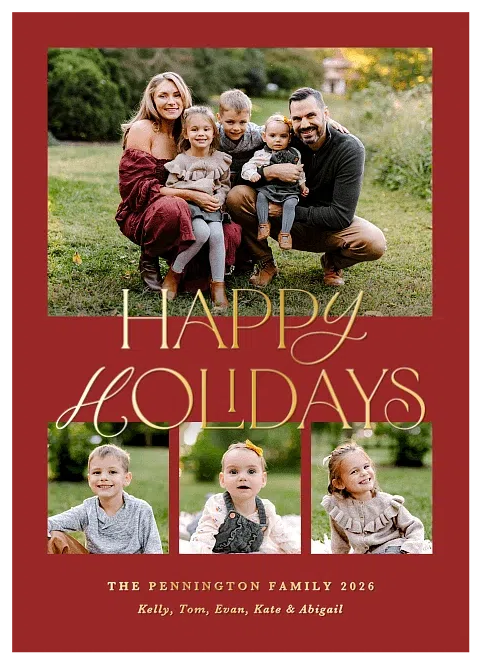 Merry Mixed Type Personalized Holiday Cards