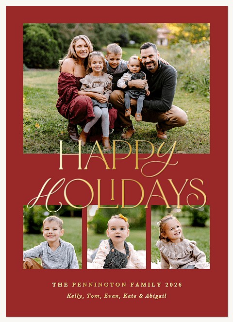Merry Mixed Type Personalized Holiday Cards