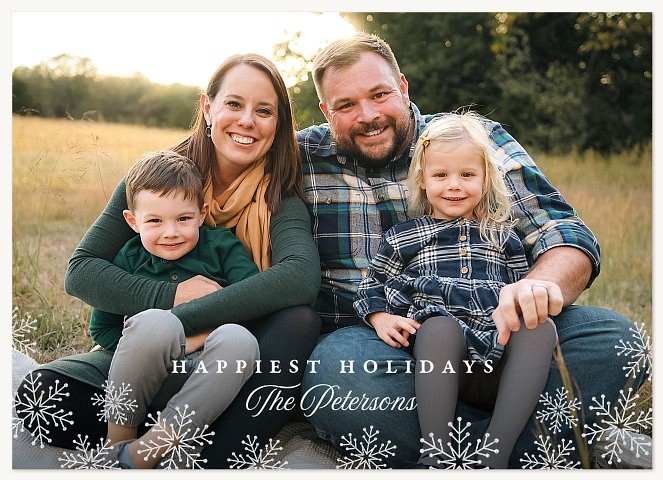 Snowflake Wishes Personalized Holiday Cards