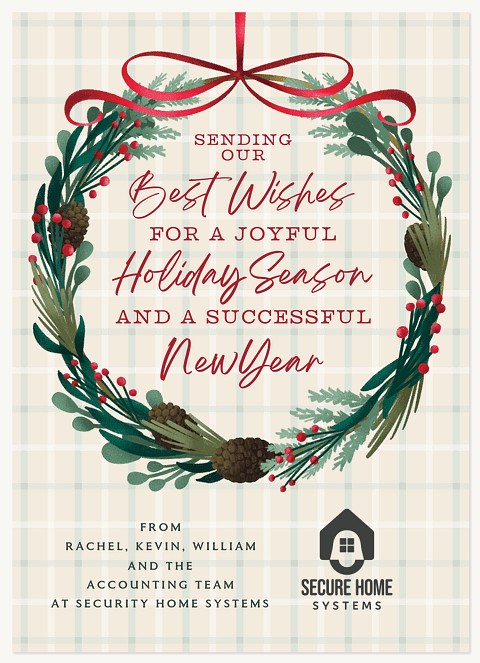 Wishful Wreath Business Holiday Cards