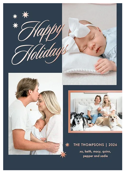 Star Bursts Personalized Holiday Cards