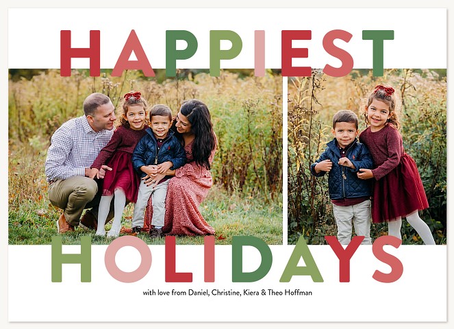 Colorful Duo Personalized Holiday Cards