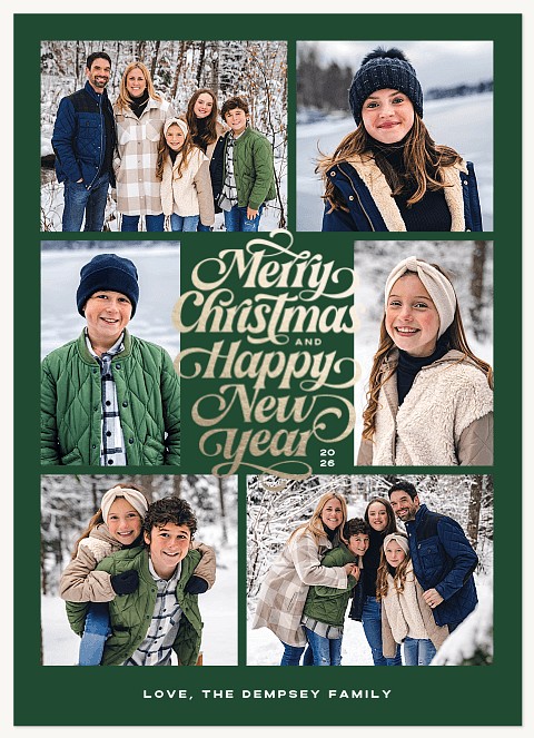Stacked Celebration Personalized Holiday Cards