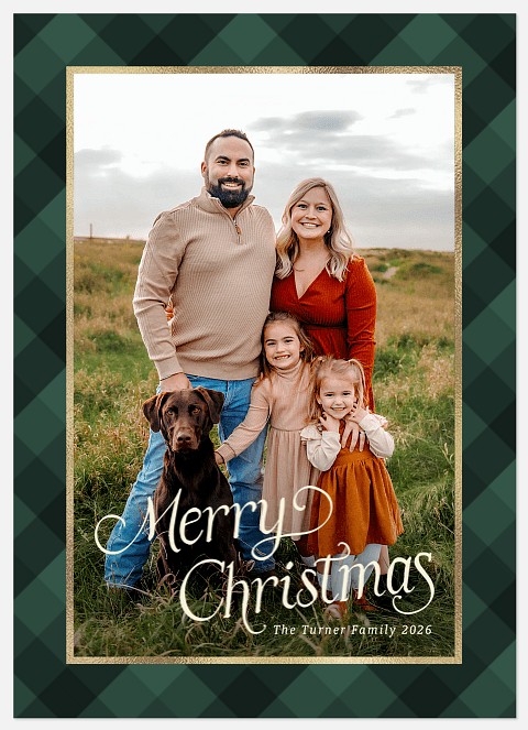 Full Plaid Holiday Photo Cards