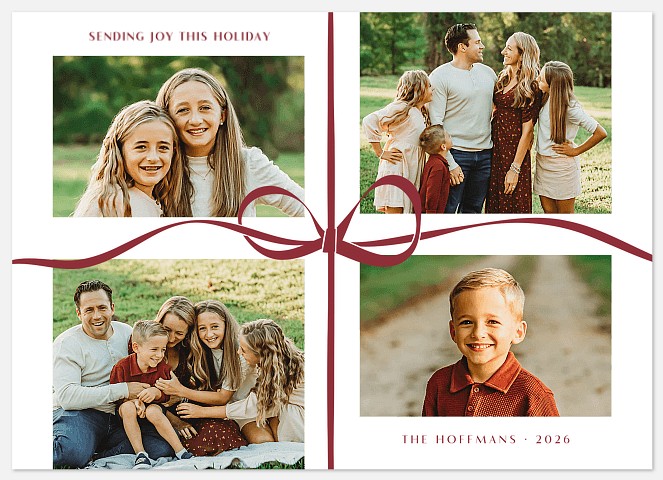 Ribbon Wishes Holiday Photo Cards