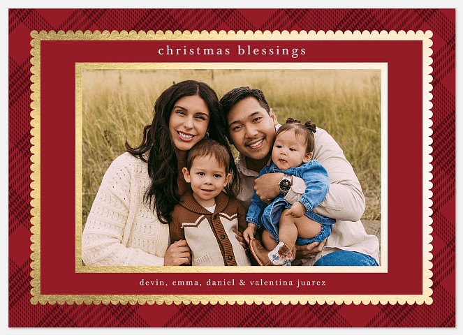 Scalloped Cheer Holiday Photo Cards