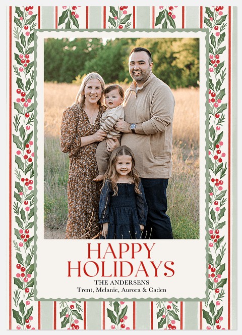 Grand Stripes Holiday Photo Cards