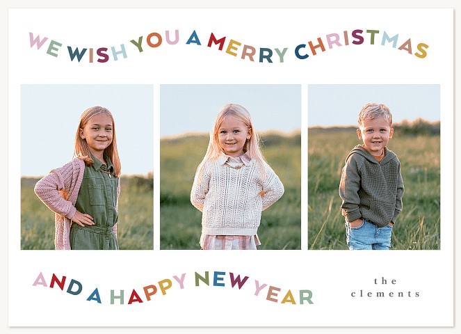 Fun Type Personalized Holiday Cards