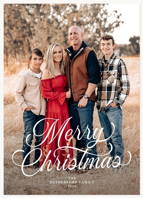 Luxury Script Personalized Holiday Cards