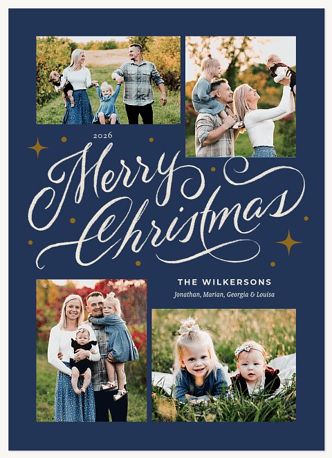 Mid Script Personalized Holiday Cards