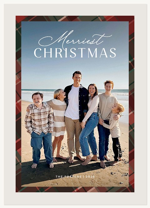 Refined Plaid Personalized Holiday Cards