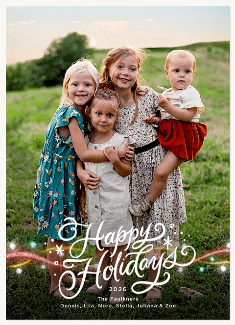 Strings of Lights Personalized Holiday Cards