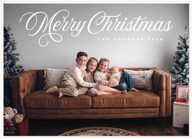 Nostalgic Script Personalized Holiday Cards