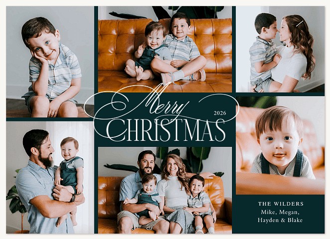 Script Collage Personalized Holiday Cards