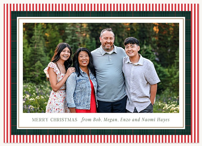 Vintage Candy Cane Personalized Holiday Cards