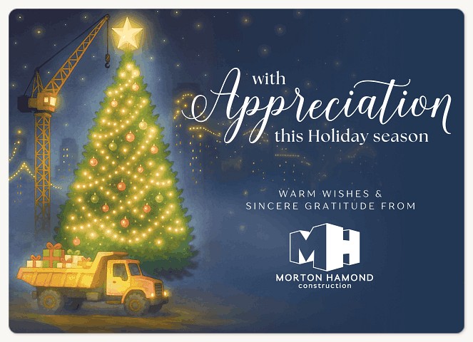 Tree Raising Holiday & Christmas Magnet Cards