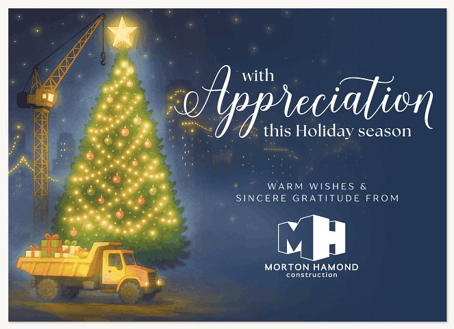 Tree Raising Business Holiday Cards