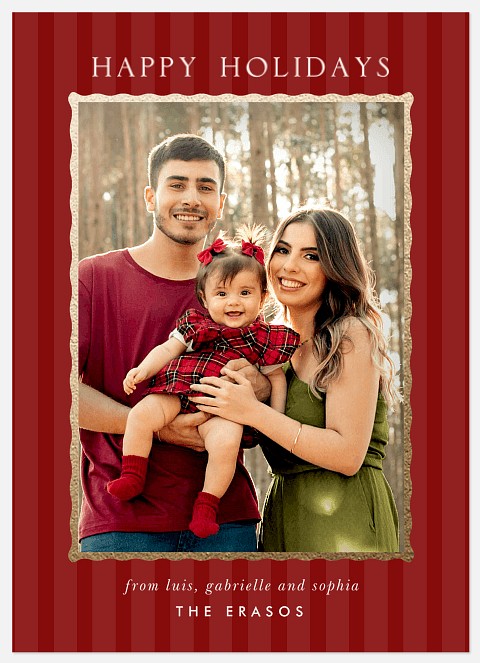 Classic Wave Frame Holiday Photo Cards
