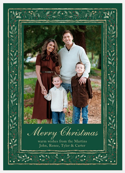 Christmas Filigree Holiday Photo Cards