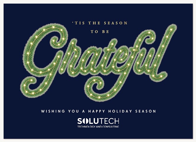 Glowing Gratitude Business Holiday Cards