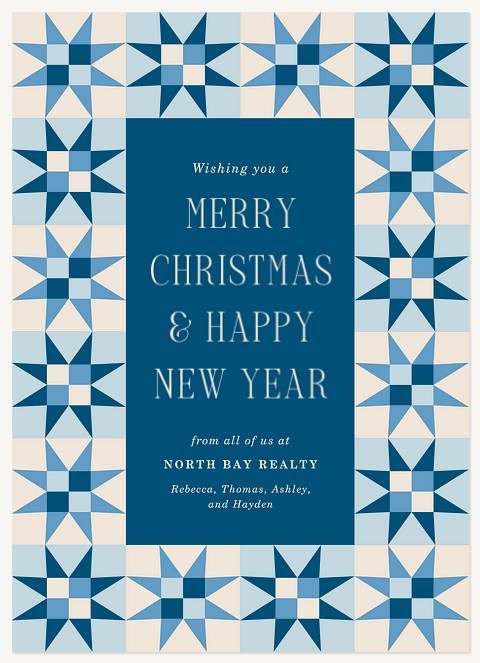 Quilted Border Business Holiday Cards