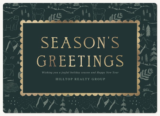 Woodland Sketch Holiday & Christmas Magnet Cards
