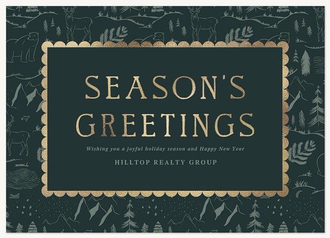 Woodland Sketch Business Holiday Cards