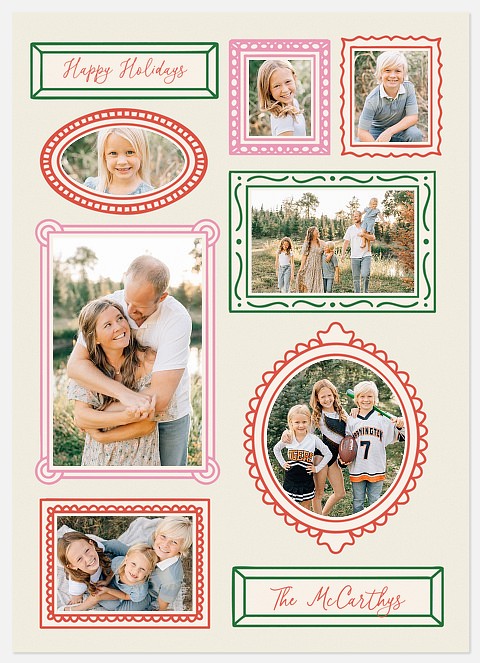 Colorful Frames Holiday Photo Cards