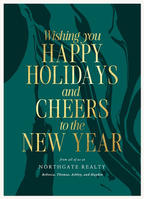 Luxe Marble Business Holiday Cards