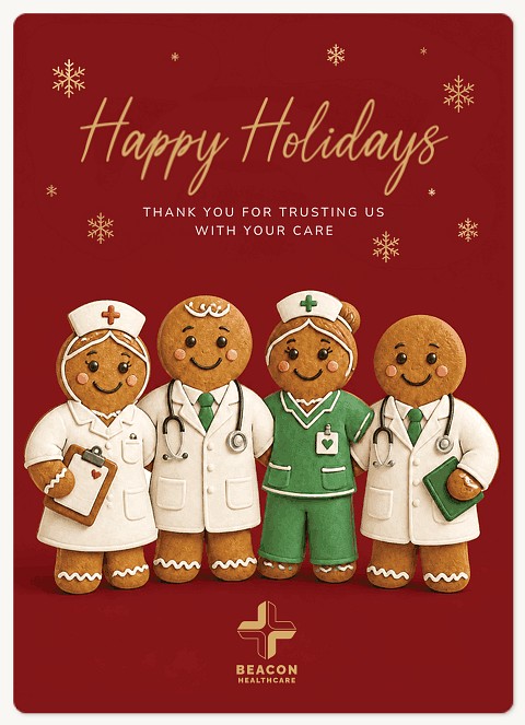 Gingerbread Care Holiday & Christmas Magnet Cards