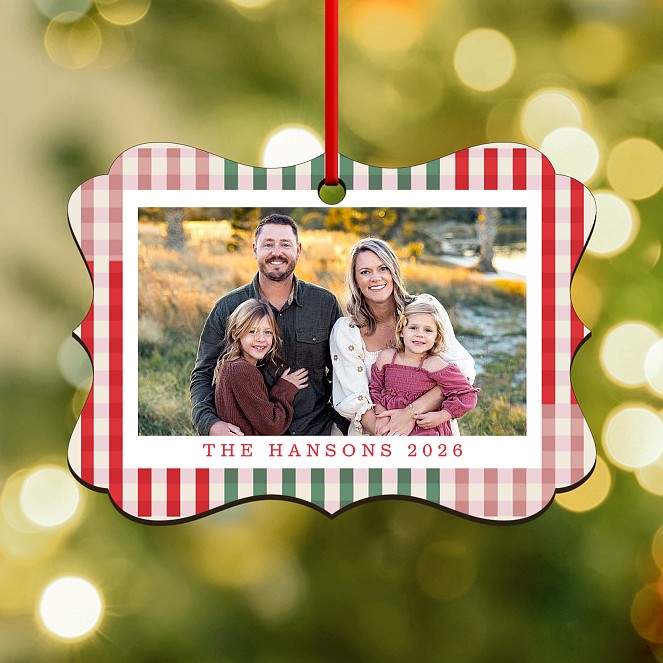 Gingham Joy Personalized Ornaments