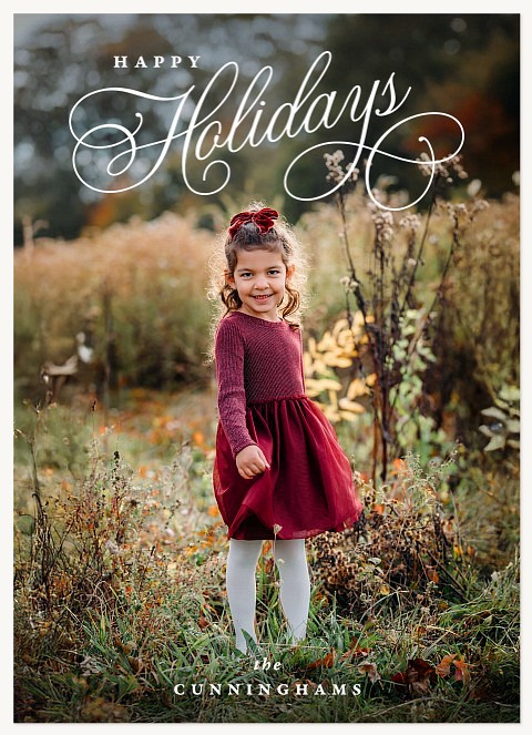 Vintage Elegance Personalized Holiday Cards