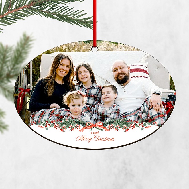 Watercolor Garland Personalized Ornaments