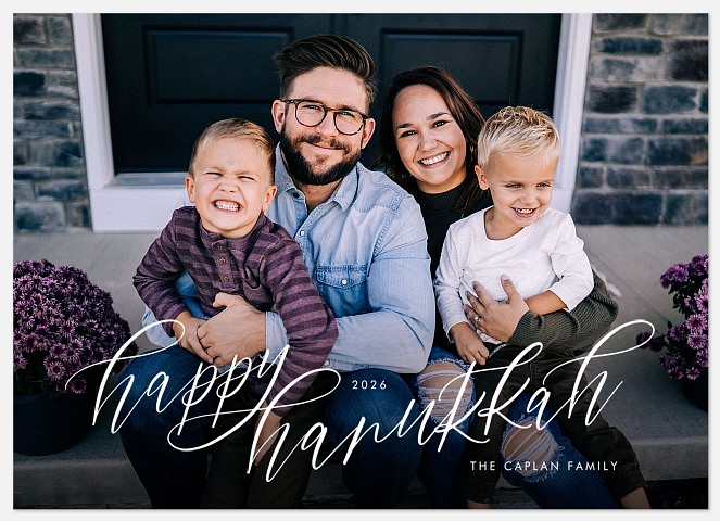 Traditional Script Hanukkah Photo Cards
