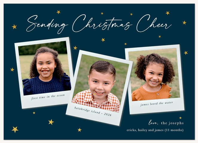 Starlit Polaroids Personalized Holiday Cards