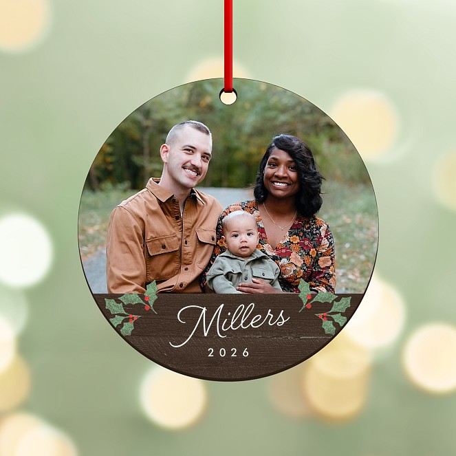 Rustic Noel Personalized Ornaments