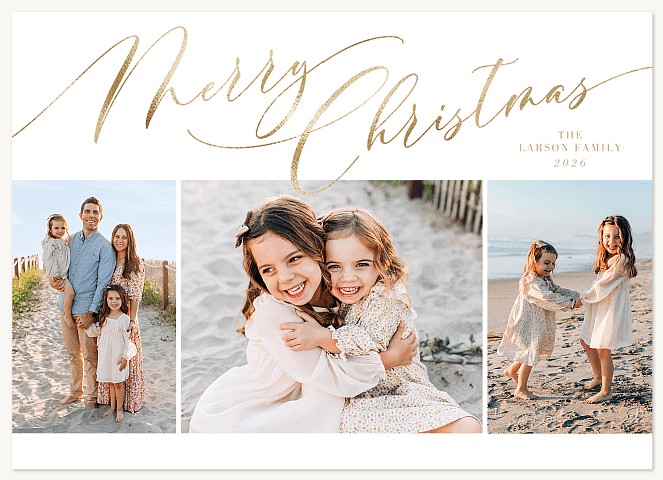 Golden Trio Personalized Holiday Cards