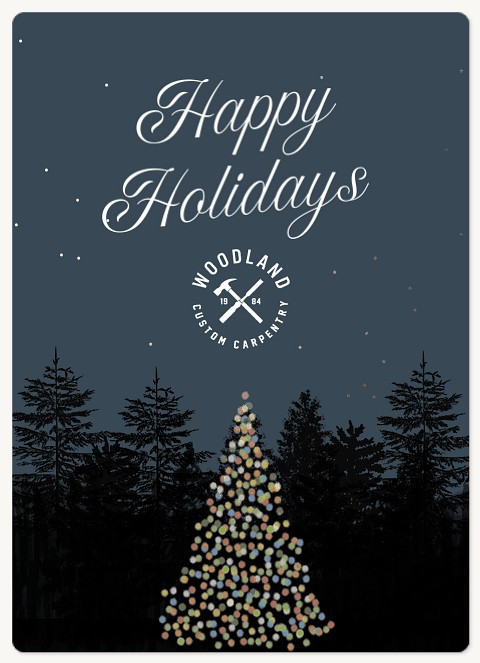 Forest Lights Holiday & Christmas Magnet Cards