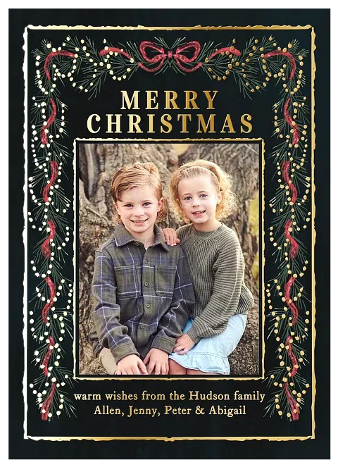 Shining Garlands Personalized Holiday Cards