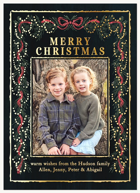 Shining Garlands Personalized Holiday Cards