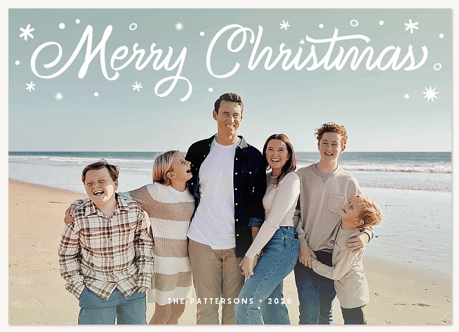 Ribbon Overlay Personalized Holiday Cards