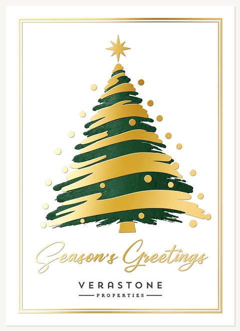 Brushed Tree Business Holiday Cards